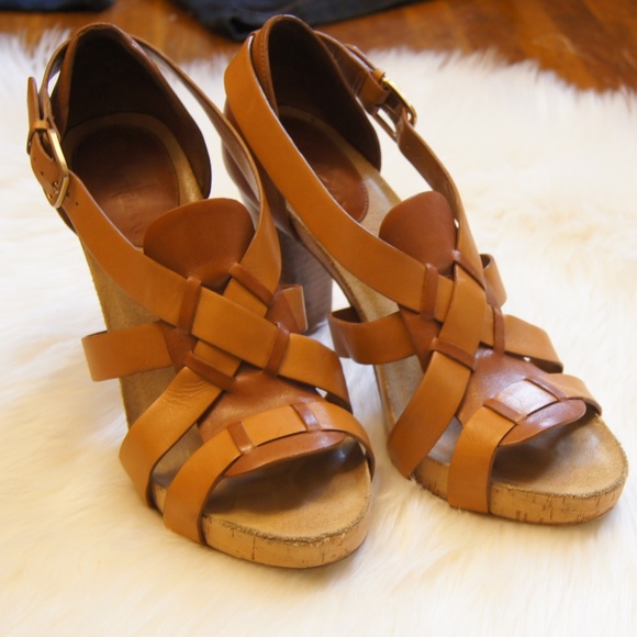 Cole Haan Shoes - ***SALE*** Cole Haan Cognac Leather Heels Sandal